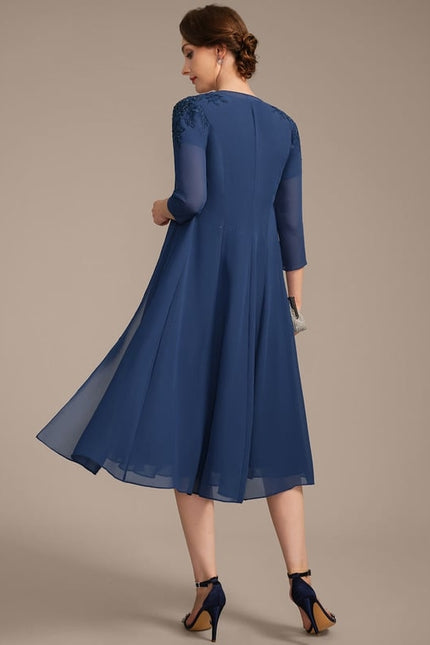 Robe Cérémonie Bleu Profond Chic - gallery 4
