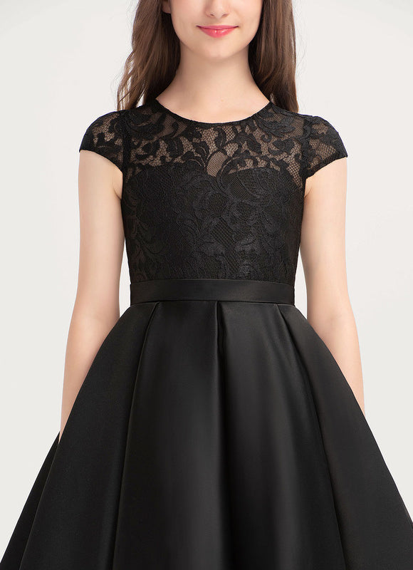 Robe Cérémonie Satin Noir - gallery 5