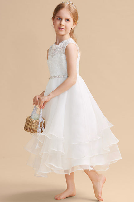 Robe Cérémonie Éblouissante Blanche - gallery 1