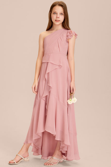 Robe Cérémonie Asymétrique Mousseline Junior - gallery 4