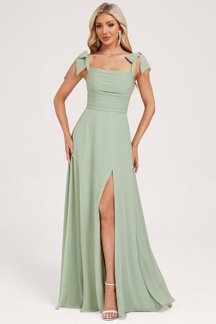 Robe Cérémonie Fluide Vert Amande - gallery 4