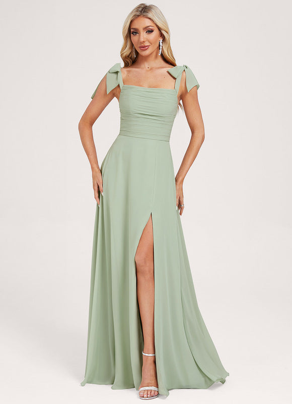 Robe Cérémonie Fluide Vert Amande - gallery 4