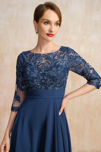 Robe Cérémonie En Dentelle Marine - gallery 6