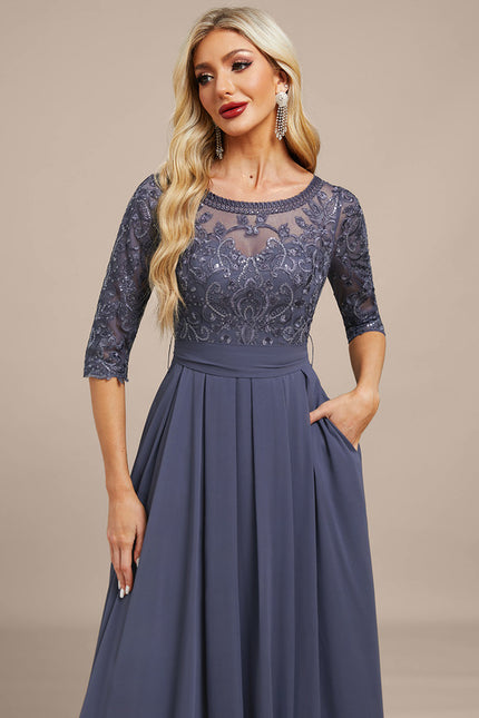 Robe Ceremonie Femme Manche Longue - gallery 1