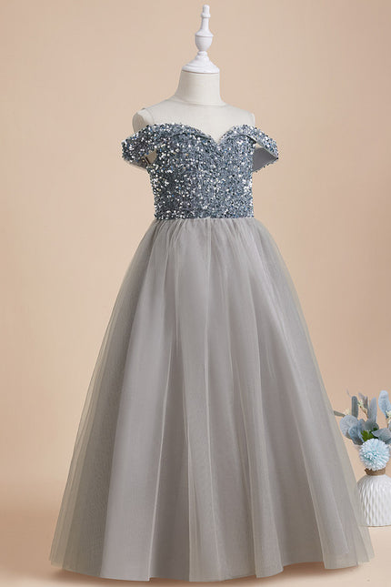 Robe Cérémonie Tulle Argenté