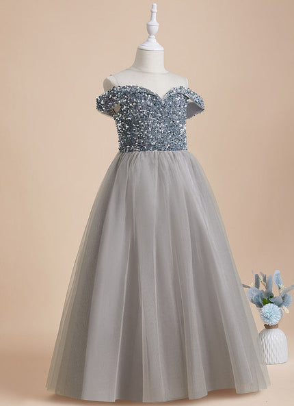 Robe Cérémonie Tulle Argenté