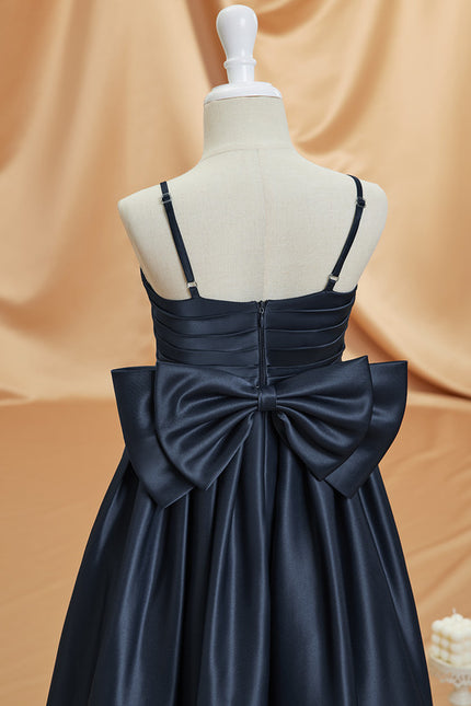 Robe Cérémonie Satinée Marine - gallery 4