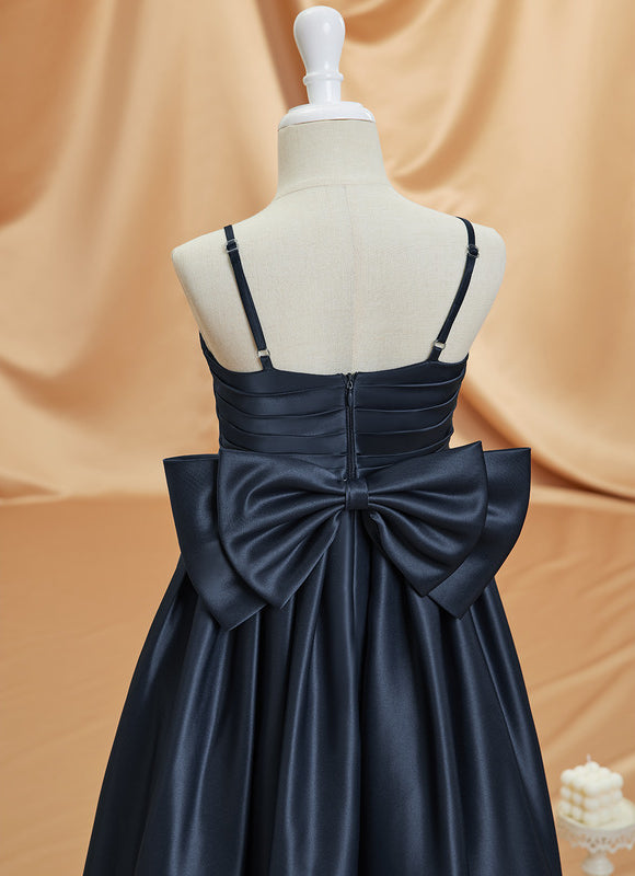 Robe Cérémonie Satinée Marine - gallery 4