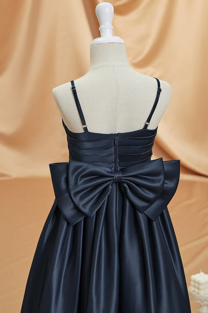 Robe Cérémonie Satinée Marine - gallery 4