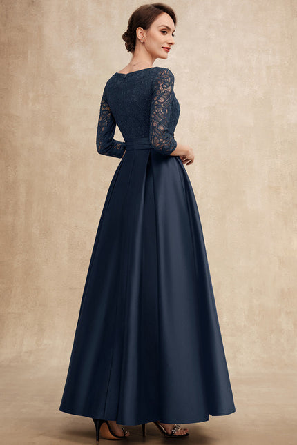 Robe Cérémonie Bleu Marine Satinée - gallery 4