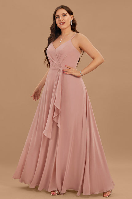 Robe Cérémonie Longue Volants Rose - gallery 3