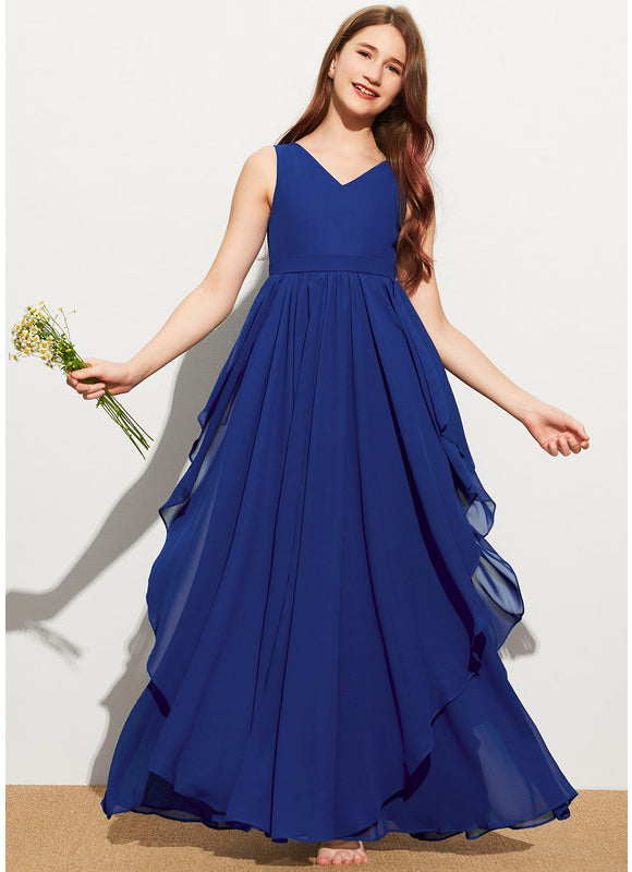 Robe Cérémonie Mousseline Bleu Pastel - gallery 2