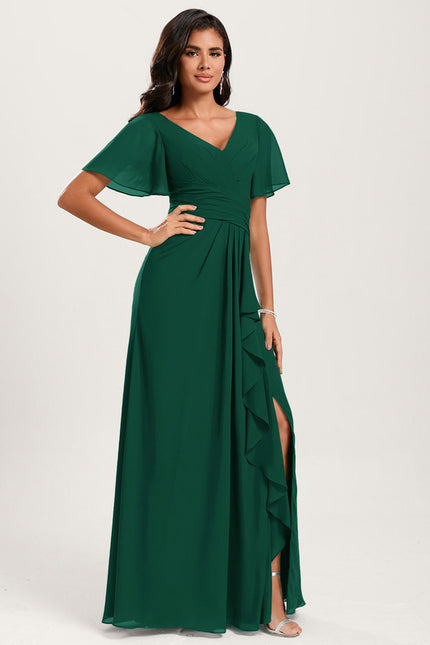 Robe Cérémonie Longue Volants Rose - gallery 1