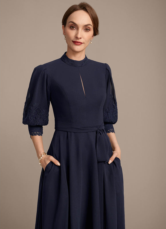 Robe Cérémonie Col Montant Marine - gallery 1