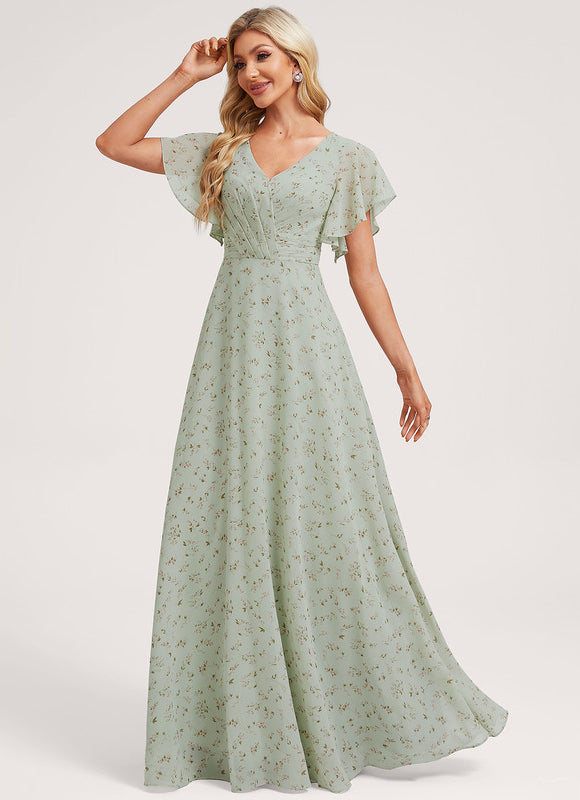 Robe Cérémonie Longue Volants Rose - gallery 2