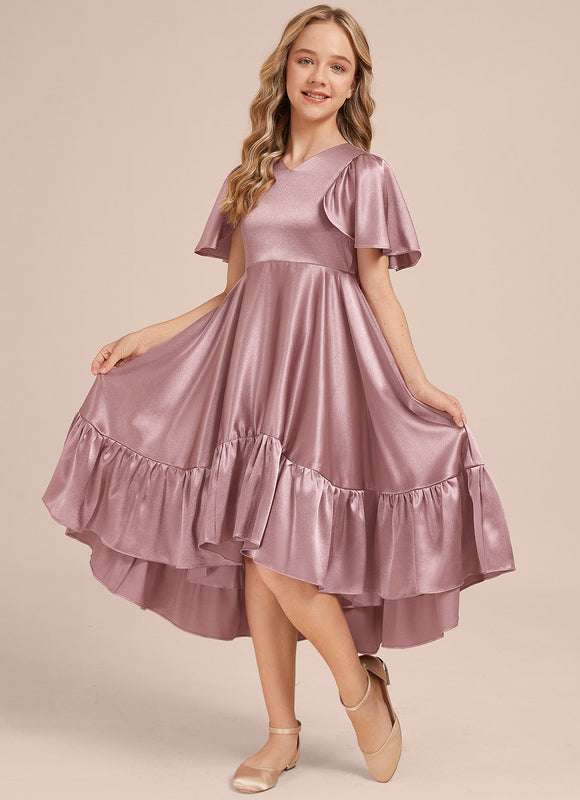Robe Cérémonie Satin Bleu Ciel - gallery 6