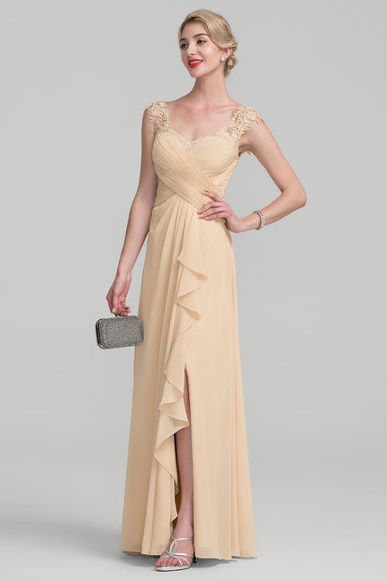 Robe Cérémonie Gris Souris Dentelle Élégante - gallery 1