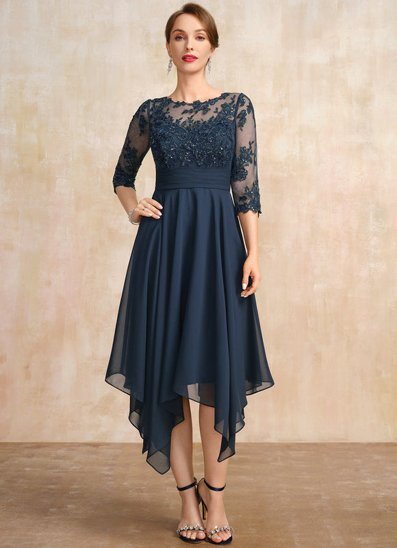 Robe Cérémonie En Dentelle Marine - gallery 3