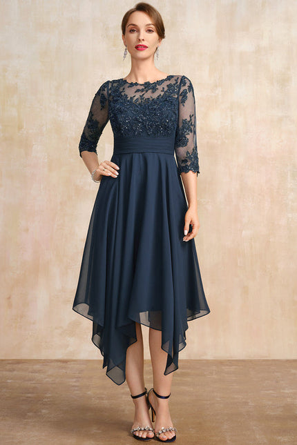 Robe Cérémonie En Dentelle Marine - gallery 3