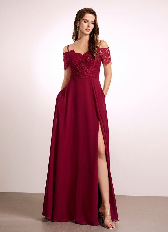 Robe Cérémonie Longue Rose Élégante - gallery 1