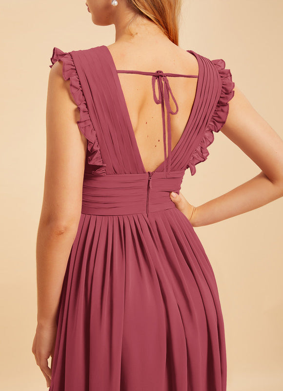 Robe Cérémonie Longue Volants Rose - gallery 5