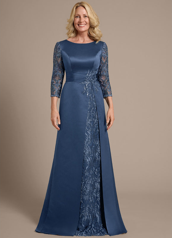 Robe Cérémonie Satinée Bleue