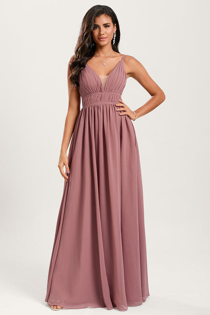 Robe Cérémonie Longue Volants Rose - gallery 3