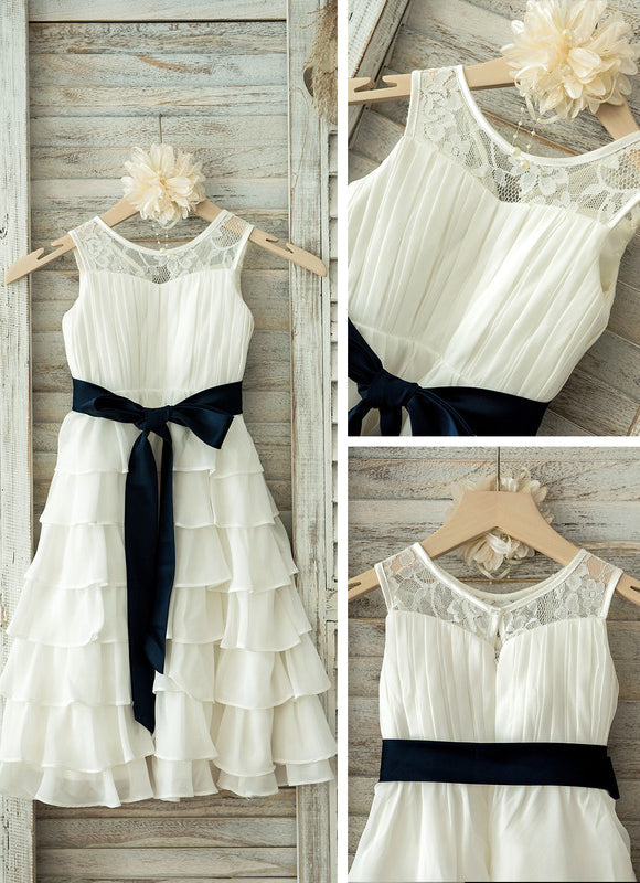 Robe Cérémonie Volants Satinée - gallery 1