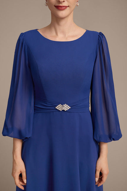 Robe Cérémonie Chiffon Bleu - gallery 7