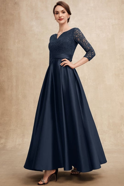 Robe Cérémonie Bleu Marine Satinée - gallery 3
