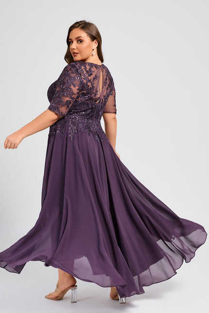 Robe Cérémonie En Dentelle Marine - gallery 8