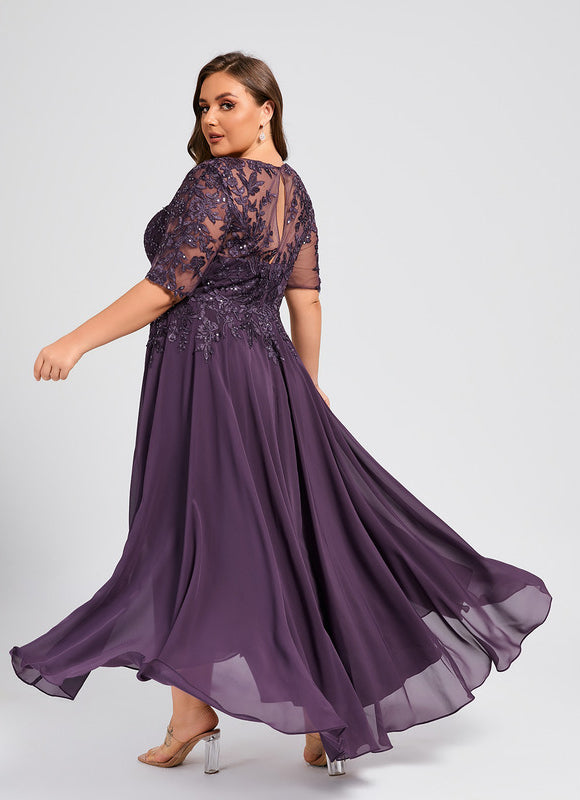 Robe Cérémonie En Dentelle Marine - gallery 8