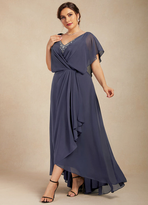 Robe Cérémonie Bleu Nuit Trapèze Avec Paillettes - gallery 6