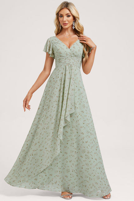 Robe Cérémonie Longue Volants Rose - gallery 1