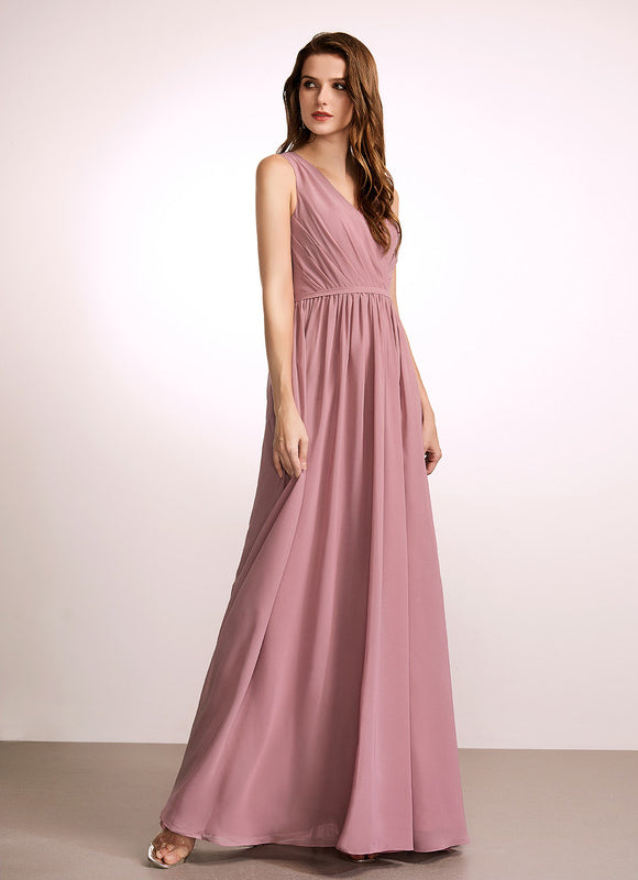 Robe Cérémonie Longue Rose Élégante - gallery 3