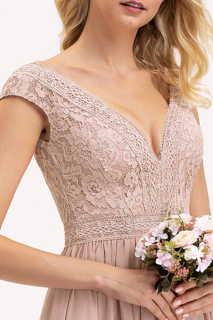 Robe Cérémonie Longue Rose Élégante - gallery 2