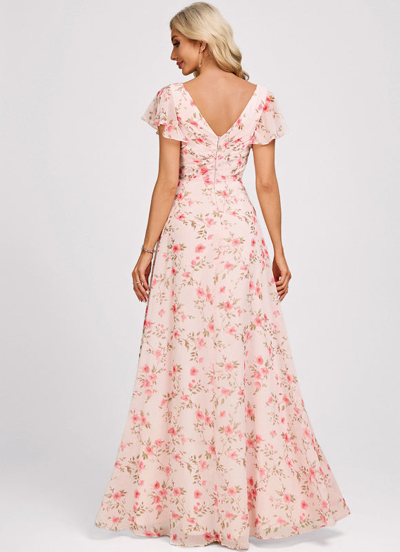 Robe Cérémonie Longue Volants Rose - gallery 5