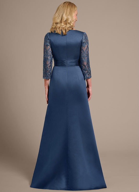 Robe Cérémonie Satinée Bleue - gallery 5