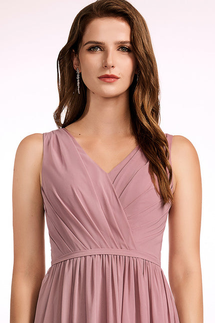 Robe Cérémonie Longue Rose Élégante - gallery 4