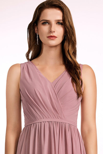 Robe Cérémonie Longue Rose Élégante - gallery 4