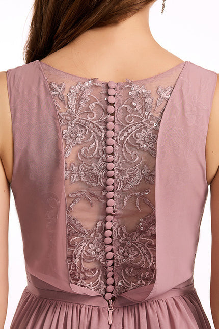 Robe Cérémonie Longue Rose Élégante - gallery 5