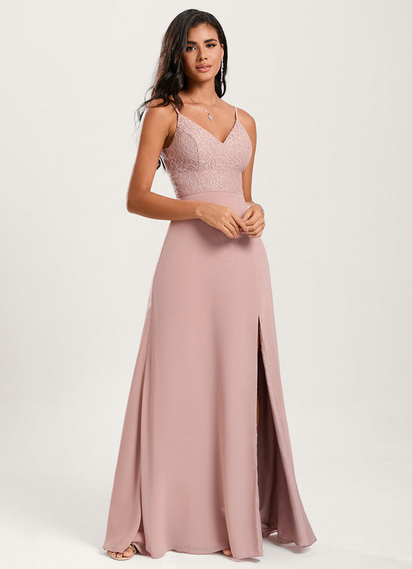 Robe Cérémonie Longue Rose Élégante - gallery 2
