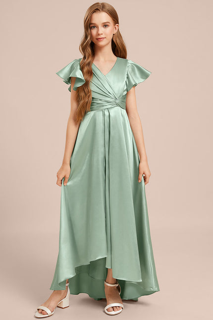 Robe Cérémonie Satin Bleu Ciel - gallery 1