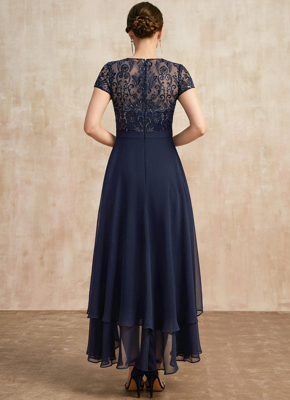 Robe Cérémonie En Dentelle Marine - gallery 3