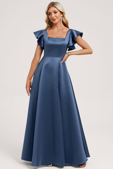 Robe Cérémonie Satin Vert Deau - gallery 1