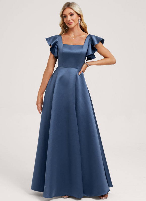 Robe Cérémonie Satin Vert Deau - gallery 1