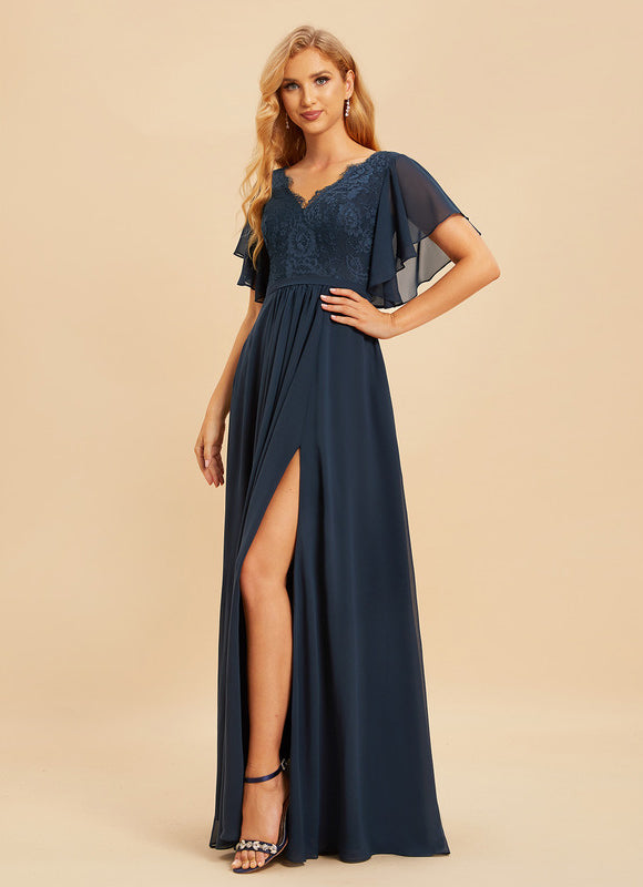 Robe Cérémonie Longue Rose Élégante - gallery 3