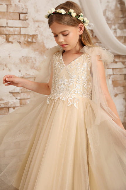 Robe Dentelle Beige Ceremonie - gallery 9