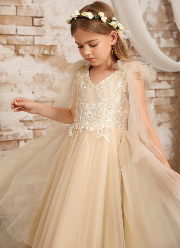 Robe Dentelle Beige Ceremonie - gallery 9