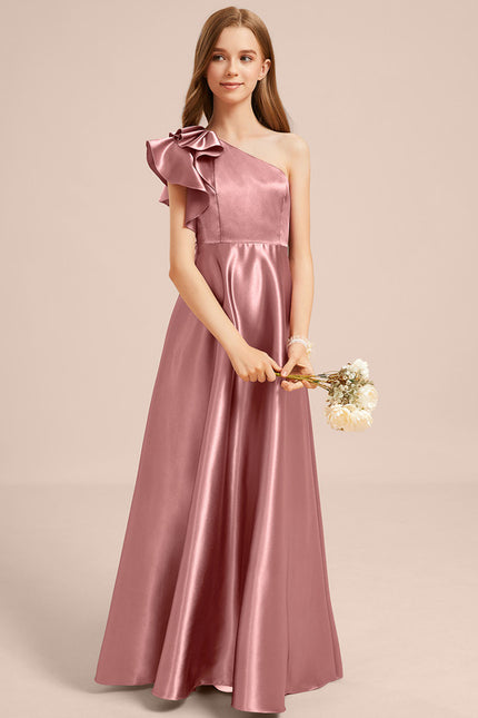 Robe Cérémonie Satin Bordeaux Élégante - gallery 3